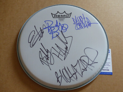 BIOHAZARD signed Autogramm signiert 10'' Drumhead Schlagzeugfell  ACOA  COA