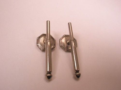 SINGLES(2) 5/16" White Engraved Vintage SWANK Formal Tux Prom Shirt Stud h65 - Picture 7 of 7