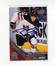 RIDLY GREIG autographed '22 Upper Deck TEAM CANADA 