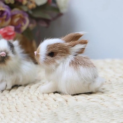 Simulation Kaninchen Ornament Ostern Bunny Modell Mini Animal Doll Hocke Modell 
