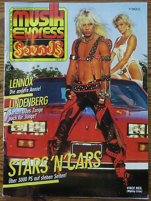 Musik Express Sounds 09/85 Cover: Vince Neil, Lennox, Udo Lindenberg, Stars/Cars