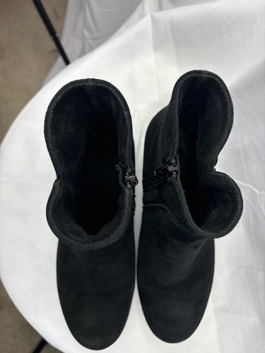 La Canadienne Black Sicilia Waterproof Suede Buckle Ankle Booties Size 7.5 US BN - Picture 12 of 16