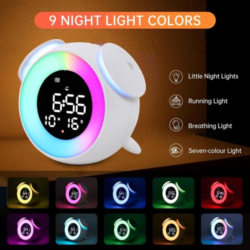Alarm clock wake-up light with sunrise/sunset simulation, dual alarm clocks UK - Picture 5 of 8