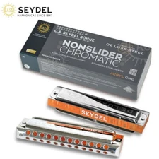 Seydel NONSLIDER Stainless Steel Key of G Chromatic Harmonica 54481G