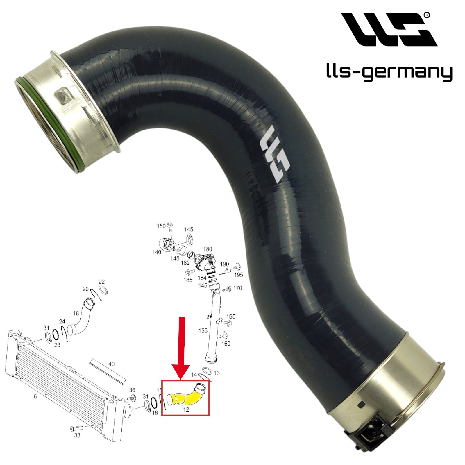 Turbo Hose Charge Air Hose For MERCEDES Vito Bus W639 122 CDI Pressure Hose