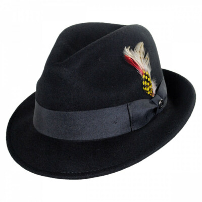 Jaxon Hats Blues Crushable Wool Felt Trilby Fedora Hat