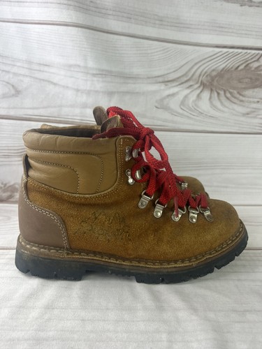 Colorado Mountaineering Hiking Boots Vibram Vintage Size 6.5D Red Laces Distress - Picture 7 of 15