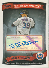 Bobby Parnell 2010 Topps Peak Performance autograph auto card PPA-BPA