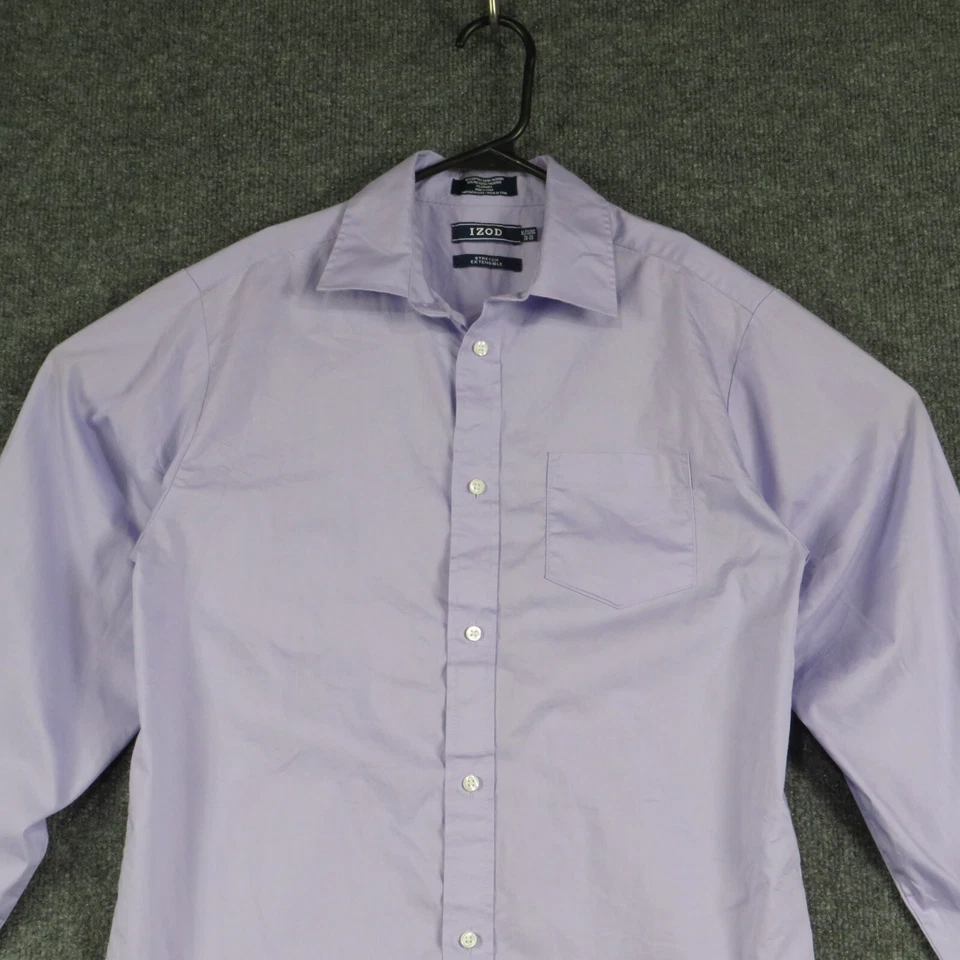 Camisa IZOD Niños Extra Grande Púrpura Abotonada Algodón Manga Larga Cuello Camisa Foto 2 de 4