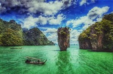 Landscape water island Custom Gaming Mat Desk