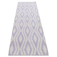 2'8" x 8' Purple Wool Hand Woven Flat Weave Reversible Kilim Runner Rug R87844