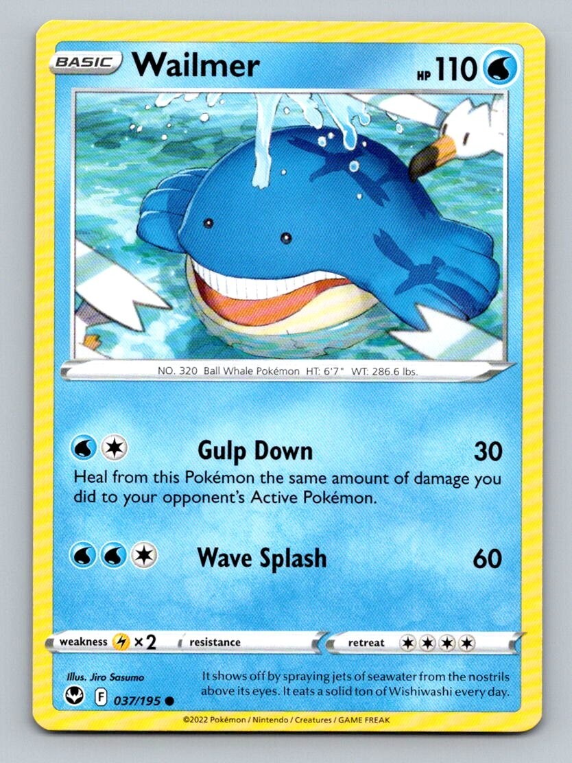 2022  Pokemon Card Silver Tempest Wailmer 37/195
