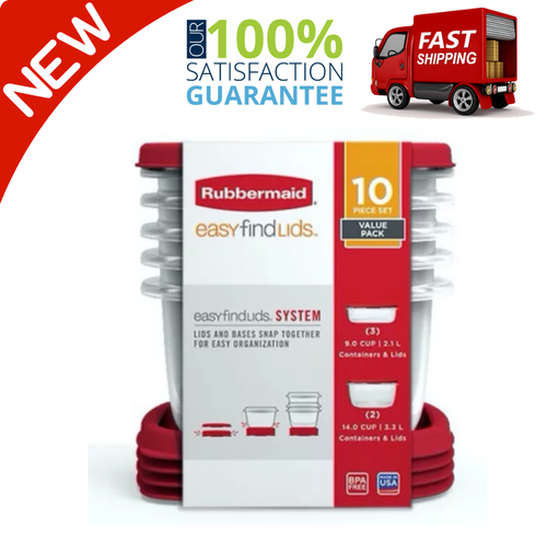 Rubbermaid Easy Find Lids Food Storage Containers, 10Piece Set eBay
