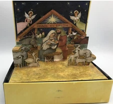 Lang NATIVITY Pop-Up 3D  Susan Winget Religious Boxed Christmas Cards Set of 8