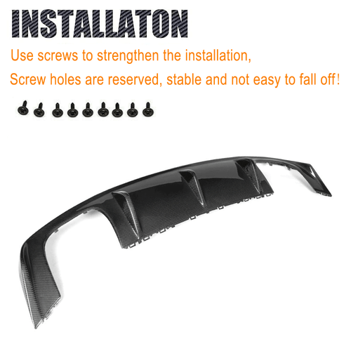 Carbon Heckdiffusor Heckansatz Diffusor Ansatz Passt für Audi A3 8V S3 2013-2016 - Picture 9 of 10