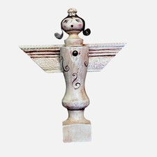 Handmade Wooden Angel Hanging Wall Decor Repurposed Baseboard Table Leg Peg