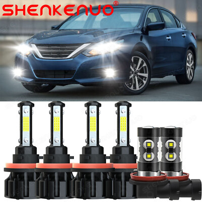 H9 + H11 LED Headlight Hi/Low + H11 Fog Lights Combo for Nissan Altima 2007-2017