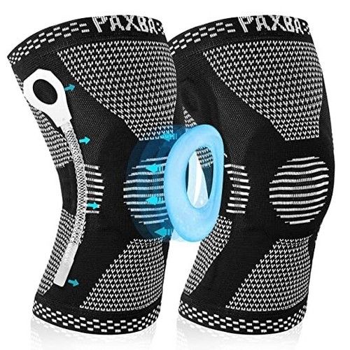 2 Paxba Knee Braces - Knee Compression Sleeve Support Two Pack Size XXL (Black) - 第 1/2 張圖片
