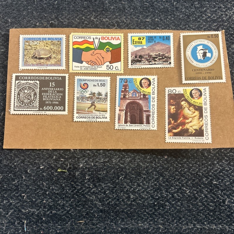 (8) Bolivian Stamps All Unused