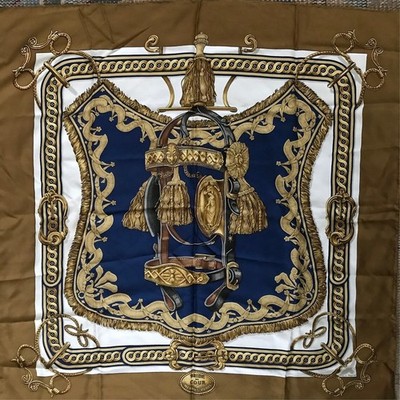 Authentic Hermès Paris  Bride de Cour  Silk Scarf   Designed by Françoise