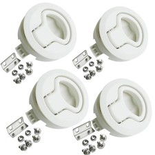 WJSKDQ 4PCS Boat Slam Latch 2'' Flush Pull Latches Round Plastic white
