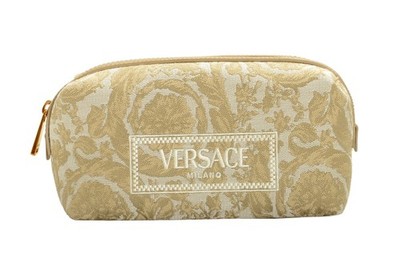 Versace Women's Jacquard Barocco Logo Embroidered Beauty Pouch Cosmetic Bag