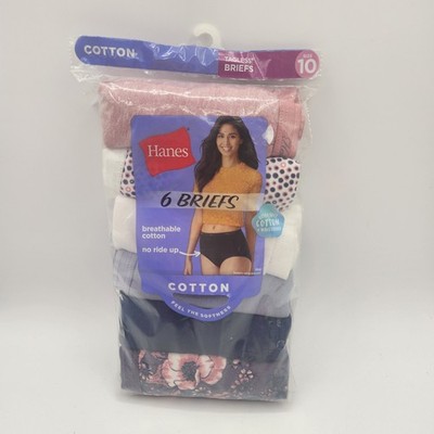 Hanes Women's Panties Underwear Cotton Tagless 6 Pack Size 10/ Pants 18-20