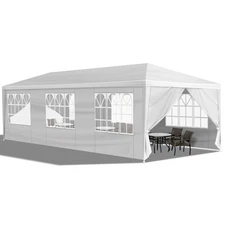 10'x30' Outdoor Canopy Tent Party Wedding Tent Pavilion 8 Removable Walls White