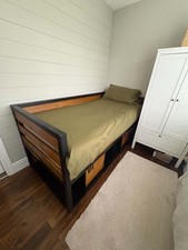 Single Wooden High Bed Frame, good condition