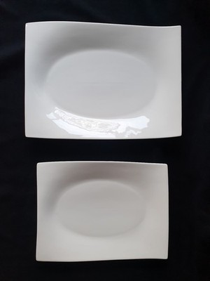 Maxwell & Williams white basic motion Porzellan Platte 30x22 cm und 35x25 cm