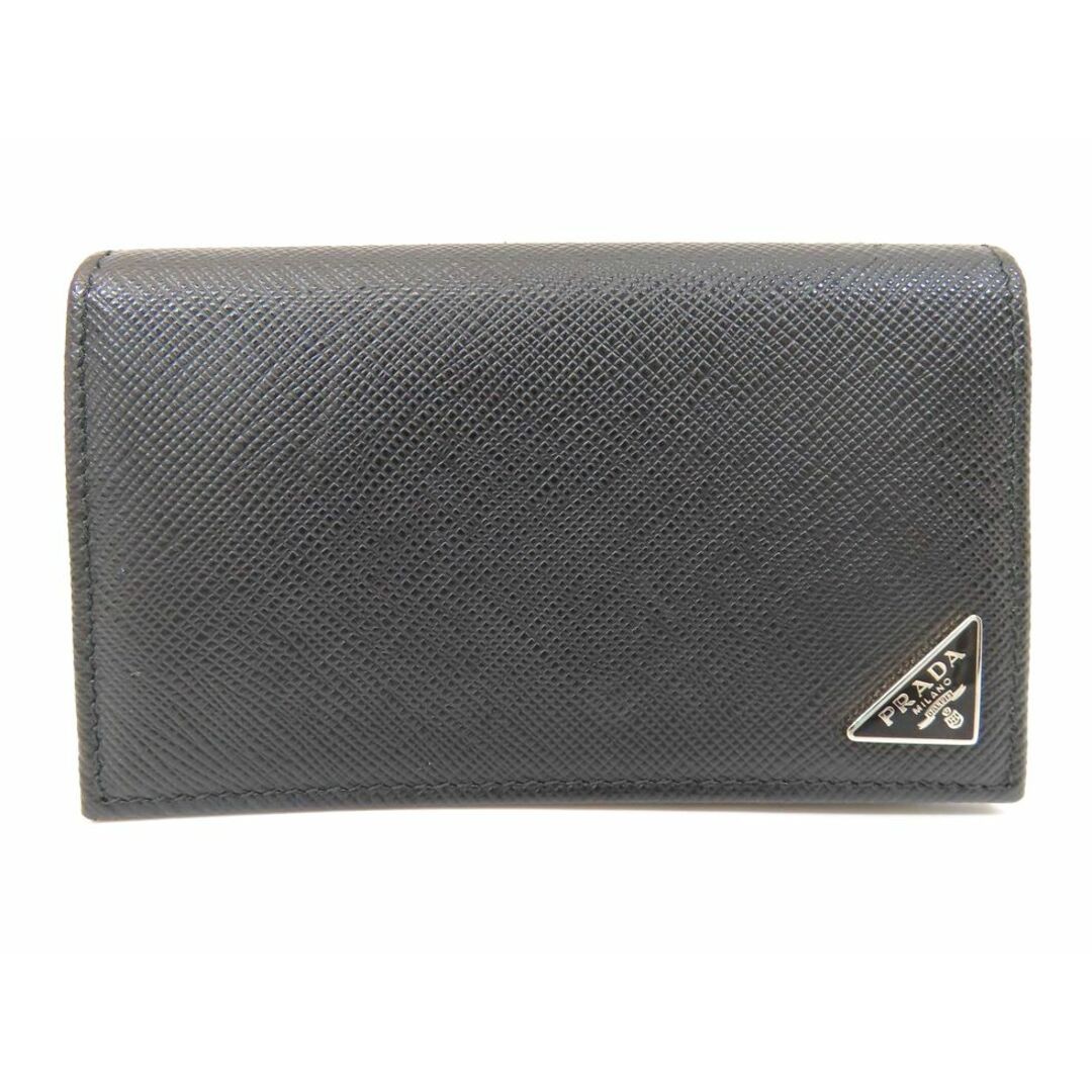 [New Arrival] Prada 2MC122 Leather Nero Saffiano Triangle Card Case [Ikebukuro S