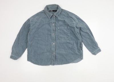 Zara Cordjacke Damen Blau Knopf Medium
