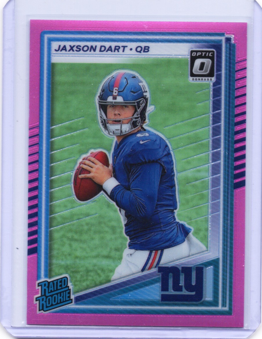 2025 Donruss #400 Jaxson Dart Optic Rated Rookies Preview Pink