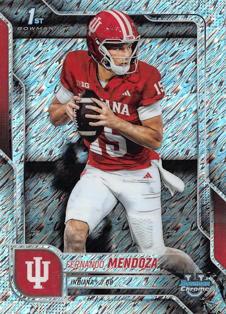 2025 Bowman University Chrome #109 Fernando Mendoza Shimmer Refractor