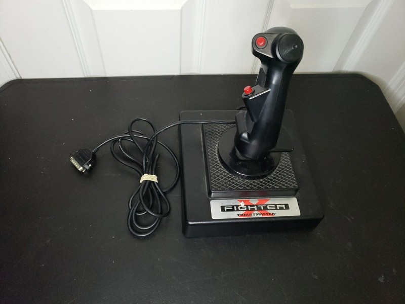 Vintage Thrustmaster Fighter Joystick for PC Flight Simulation Games 1990s. Rare