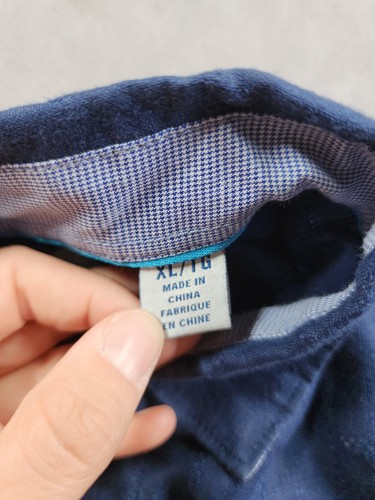 Tommy Bahama Hemd Herren XL marine kariert 100% Leinen Langarm Knopfleiste klassisch - Bild 3 von 12