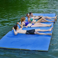 12' x 6' Floating Water Pad Mat 3-Layer Foam Floating Island for Pool Lake Blue