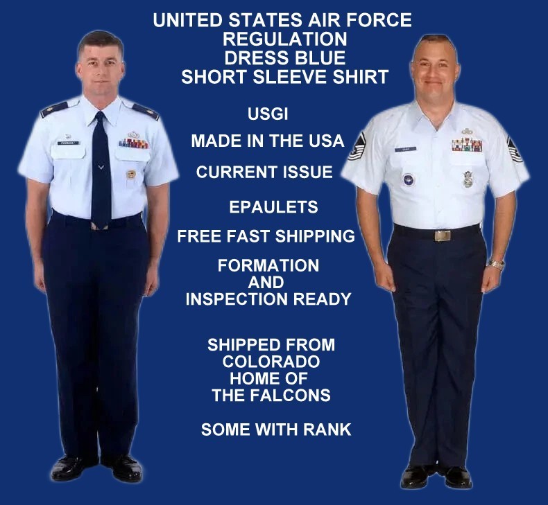 NEW 2026 AIR FORCE USAF SHIRT MENS SHORT SLEEVE DRESS BLUE UNIFORM ALL SIZES | eBay NEW 2026 AIR FORCE USAF SHIRT MENS SHORT SLEEVE DRESS BLUE UNIFORM ALL SIZES | eBay