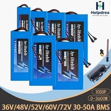 36V 48V 52V 60V 72V 30-50Ah Ebike Lithium Battery 3600W Motor Electric Bicycle