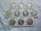 Lot of 10 - 1965 CANADIAN SILVER DOLLARS