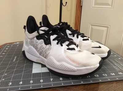 Nike Mens PG 5 CW3143-100 White Basketball Shoes Sneakers Size 10