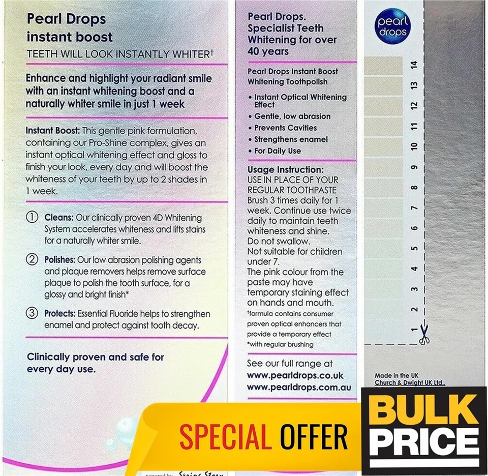 Pearl Drops Instant Boost Toothpaste 4D Whitening Stain & Plaque Removal 3-Pack - Image 4 of 4