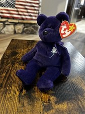 Ty Beanie Babies Princess Bear Toy Princess Diana Purple with tags