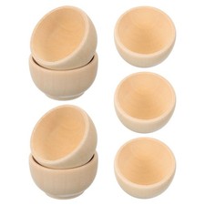 7 Pcs Children's Wooden Bowl Round Mini Bowls for Dips Home DIY Blank Appetizer