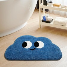 Funny Face Bath Mat, Bathroom Plush Shower Rugs, Non-Slip Rubber, Light-Weigh...