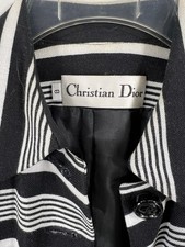Dior Jacket Short Sleeve Jacket Cropped Blazer Black White Striped Suits Tops 8