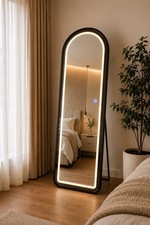 LED Full Length Arched Mirror 50x160cm Black Frame Floor Standing Vanity Mirror