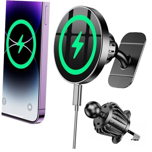 Supporto Elettrico Con Caricabatteria Induttivo Da 15W Per Cruscotto - Nero - Foto 3