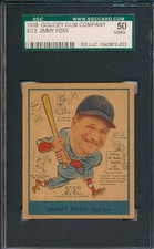 1938 GOUDEY #273 JIMMY FOXX - SGC 50 VG/EX 4 (SVSC) - CENTERED!