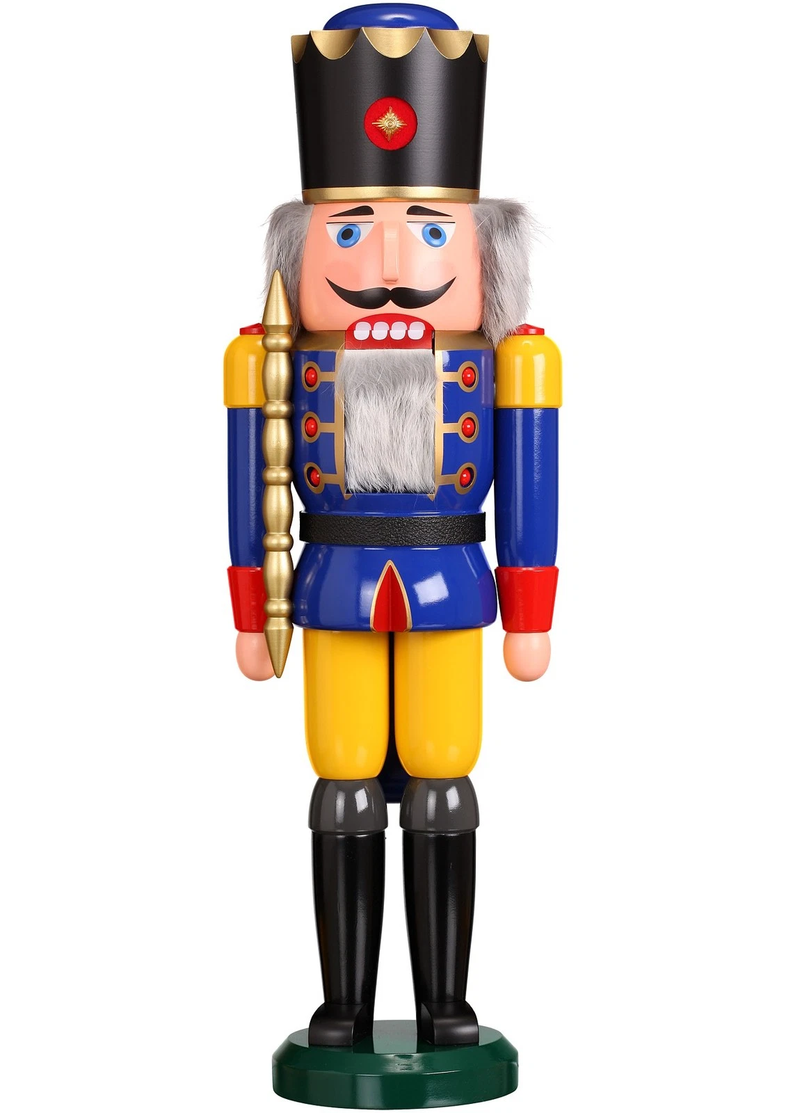 German nutcracker King blue, height 60 cm / 24 inch, original Erzgebirge by S...
